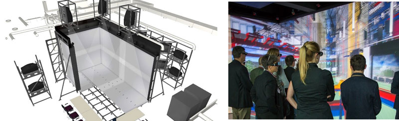 Figure 1: The CAVE in Fraunhofer IAO's Immersive Participation Lab [L2] will be updated with new projection- and computing hardware and become one of the main INSTANCE portals.