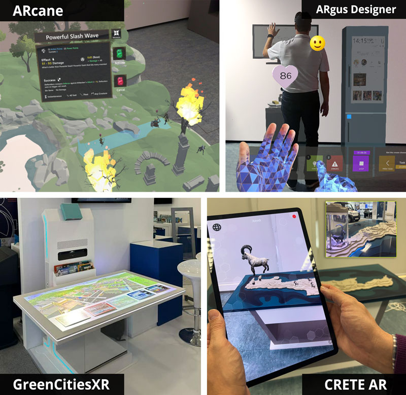 Figure 1: Immersive XR applications developed in the context of the AmI programme.