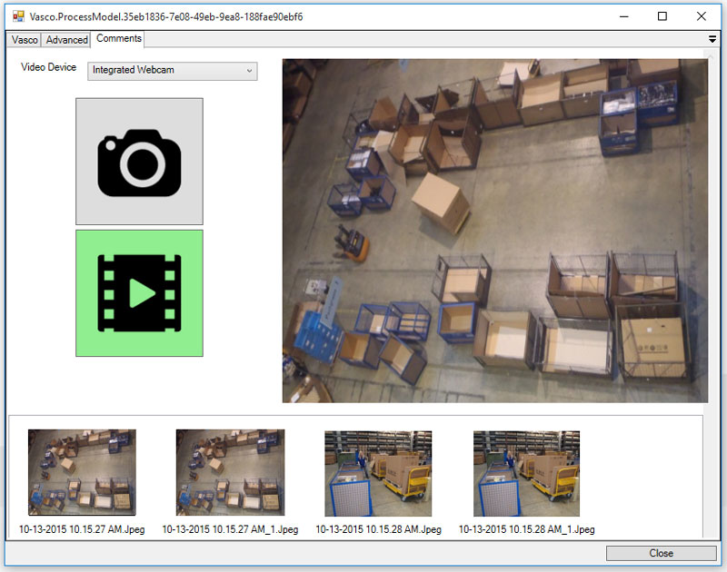 Figure 3: Annotating the VSM with images/videos/comments taken during the acquisition at the production place.