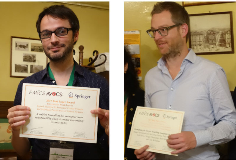 Best paper award winners Etienne André (left) and Tim Willemse