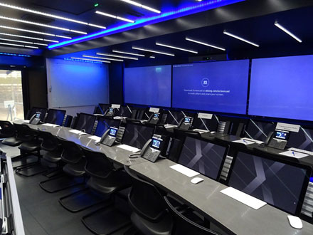 Figure 2: Some of the C-TOC’s 20 workstations ready for a security crisis (photo courtesy L. Rudin).