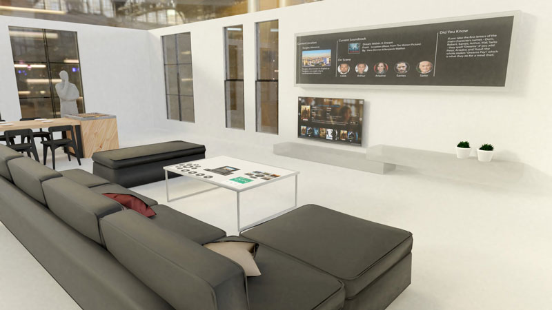 Figure 1: A photorealistic 3D rendering of the “Intelligent Livingroom”.
