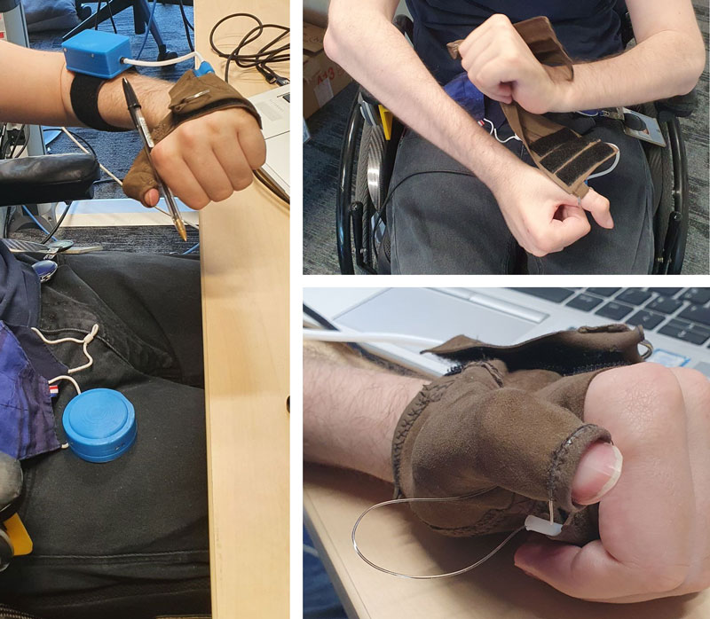 Figure 1: Use of the Exofinger system by a user with tetraplegia.
