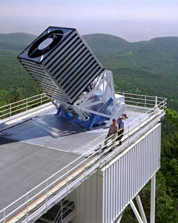Figure 2: The Sloan Telescope, a 2.5-meter telescope at Apache Point Observatory, did all SDSS imaging and spectroscopy. (Picture: The Sloan Digital Sky Survey.)