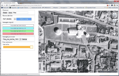 Figure: 2 A screenshot of the first prototype for browsing the historical maps.