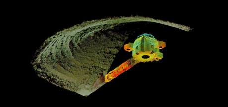 Figure 1: 3D point cloud rendering of Maes Howe from the Neolithic Orkney Scottish Ten project.