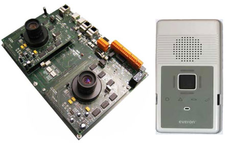 Figure 1: CARE key technologies: Stereo vision system for fall detection (left), Everon wireless module (right).
