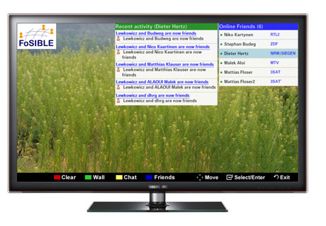 Figure 1: A prototype of the Smart TV widget for the FoSIBLE Social TV Community.