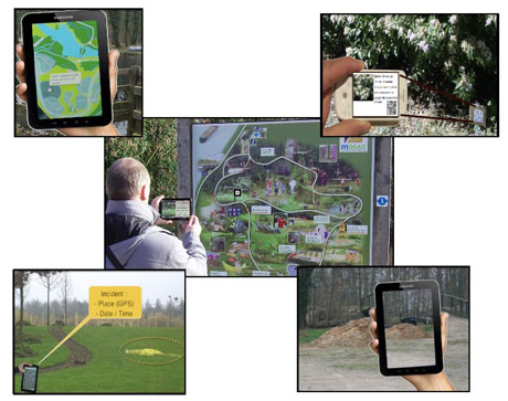 Figure 1: Using the augmented reality in the botanical garden