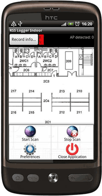 Figure 2: Screenshot of the Airplace indoor mapping interface for Android