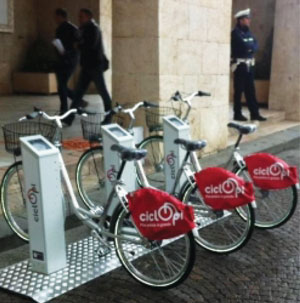 Figure 1: public bike-sharing system (CicloPi) in Pisa