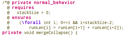 Figure 1: The (simplified) mergeCollapse contract.