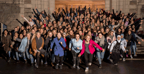 The 160 participants at the Technologycamp at NTNU 1-3 November 2015. Photo: Kai T Dragland.