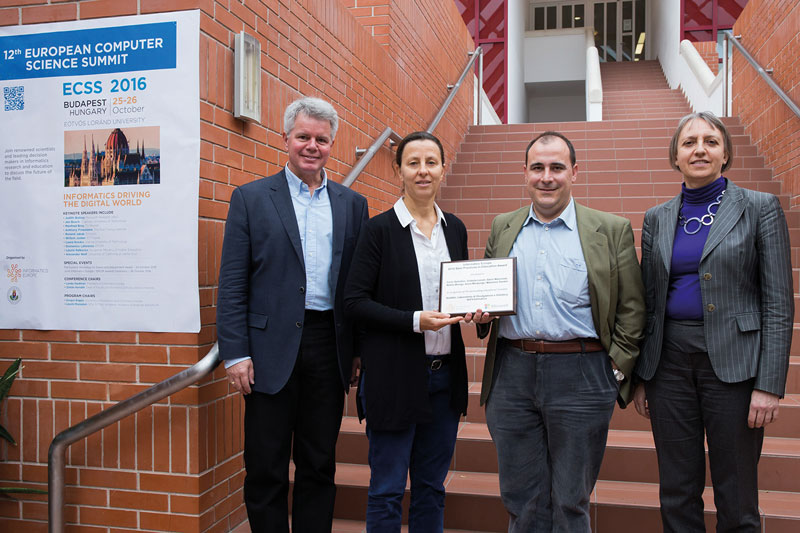 Left to right: Michael E. Caspersen, Anna Morpurgo, Mattia Monga, Lynda Hardman. Photo: Altagra, Hungary.