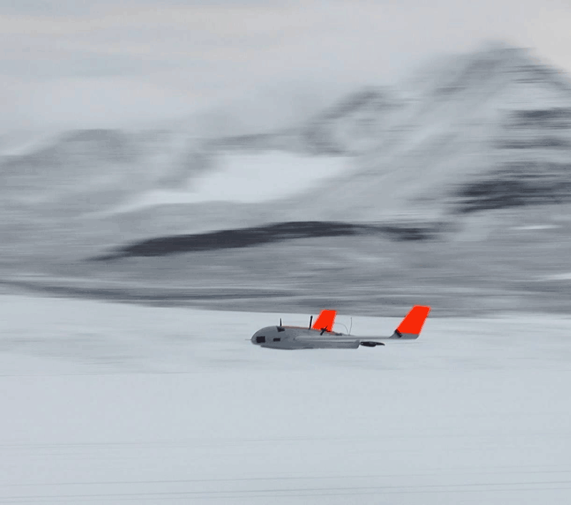 Figure 1: Flight test at Svalbard, Norway. Photo by Kjell Sture Johansen, NORUT. 