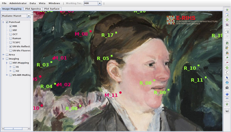 Figure 2: A DIGILAB service for mapping and comparing analysis results to be used for painting restoration and preservation.