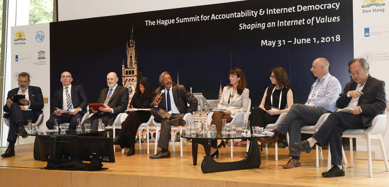 Panel discussion at the summit. Picture: Wim van IJzendoorn/Institute for Accountability in the Digital Age (I4ADA)