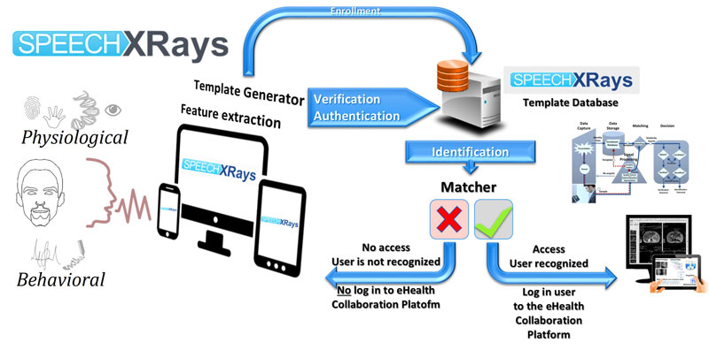 Figure 1: SpeechXRays eHealth pilot study flow diagram for user enrollment and verification/authentication.