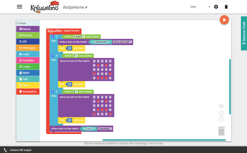 Figure 2: In the visual programming interface, users can assemble their programs using drag and drop, like the pieces of a puzzle.