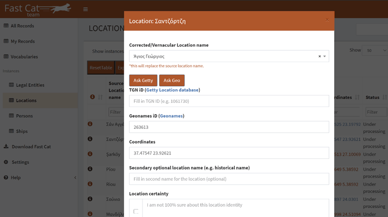 Figure 2: Data curation in FAST CAT TEAM. 