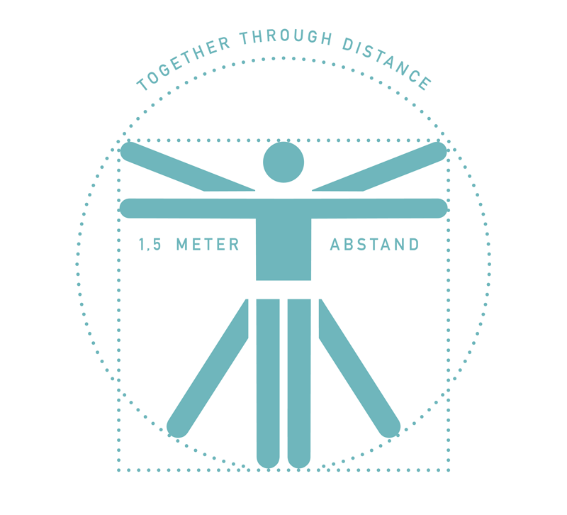 Figure 1:  Keeping 1.5m distance is required also in the office. 