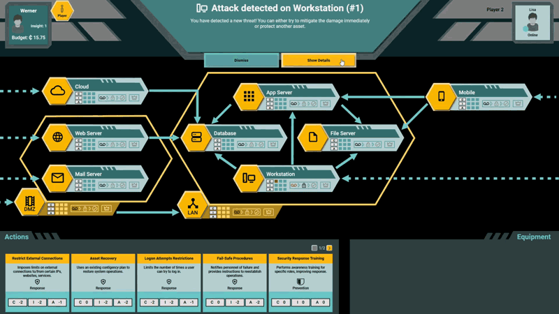 Figure 1: PenQuest game board depicting a common network infrastructure.