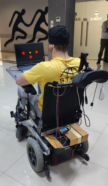 Figure 1: Evaluation of the SSVEP-based BCI for wheelchair navigation at ANIMUS Rehabilitation Center.