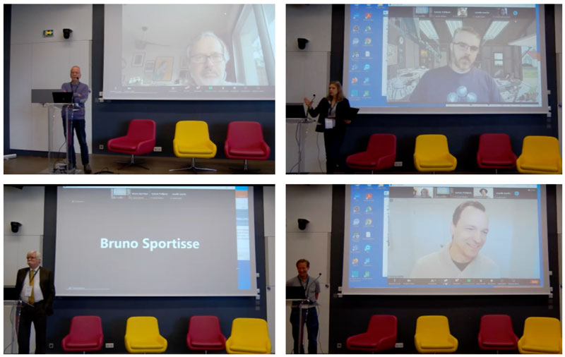 Claude Kirchner (top left), Catherine Tessier (top right) and Andreas Rauber (bottom right) chairing the keynotes and sessions, Björn Levin (bottom left) addressing the audience. 