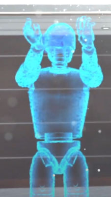Figure 7: 3D character acting as the AR user in VR mode, reproducing his movements.