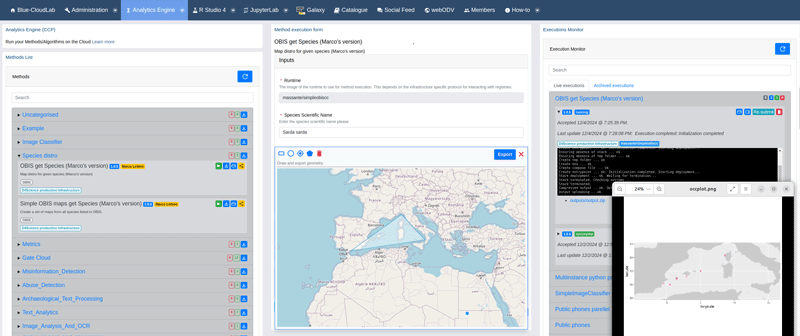 Figure 1 - The Cloud Computing Platform Web User Interface