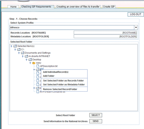 Figure 2: A screenshot of the first PROTAGE prototype.