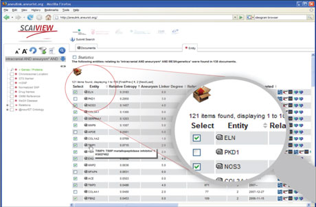 Figure 1: The search interface of SCAIView.