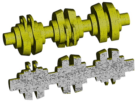 Figure 2: Hex-dominant mesh with Lp Centroidal Voronoi Tesselations (data: CM2 Computing Objects)