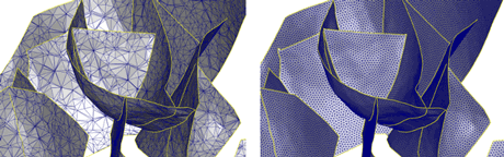 Figure 3: Re-meshing geological faults (data: Gocad consortium and ParadigmGeo)