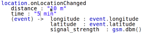 Figure 1: Description of a sensing task (in CoffeScript)