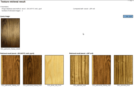 Figure 2: Comparison of results for Palisander wood smartphone retrieval