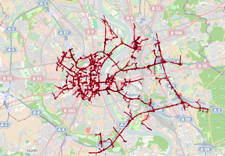 Figure 3: Geographic Coverage of Giant Cluster in the VANET