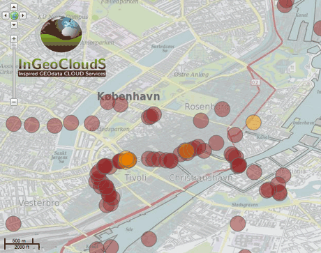 Figure 1: InGeoCloudS Portal: visualization of Copenhagen groundwater data