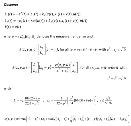 Figure 3: Designed observer z(t) for estimating online x(t).