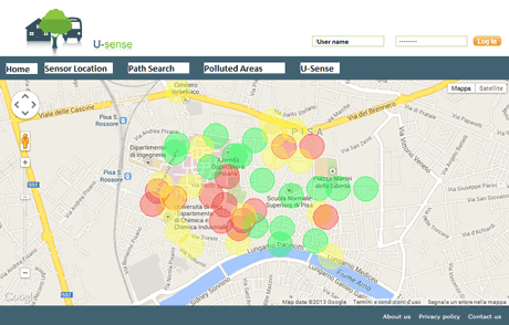 Figure 2: Web-based user interface for the U-Sense system.